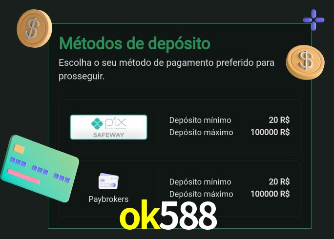 O cassino ok588 oferece uma grande variedade de métodos de pagamento